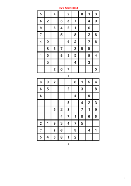 9x9 Sudoku ľahká